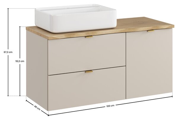 Comad Set koupelnového nábytku Dalia Cashmere 100 kašmír/dub cremona (4 kusy nábytku)