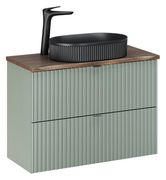 Comad Set koupelnového nábytku Line Reed Green 80 rákosově zelená/dub casella (4 kusy nábytku)