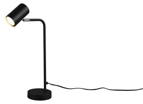 Trio Leuchten 512400132 MARLEY black - Stolní bodová lampička v černé barvě 1 x GU10, 45cm (Černá lampa na pracovní stůl s vypínačem na stínidle)