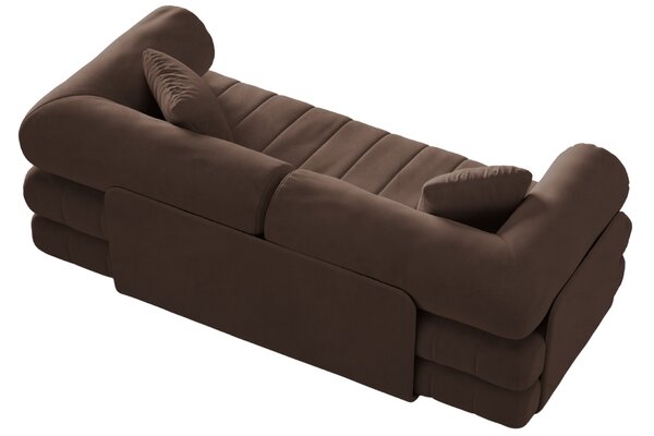 -25 % Dny MOMENTI– Cosmopolitan Design Hnědá sametová rozkládací pohovka Kemi 206 cm