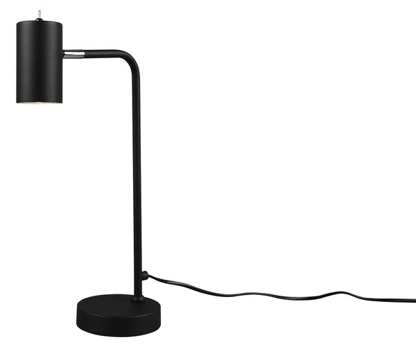 Trio Leuchten 512400132 MARLEY black - Stolní bodová lampička v černé barvě 1 x GU10, 45cm (Černá lampa na pracovní stůl s vypínačem na stínidle)