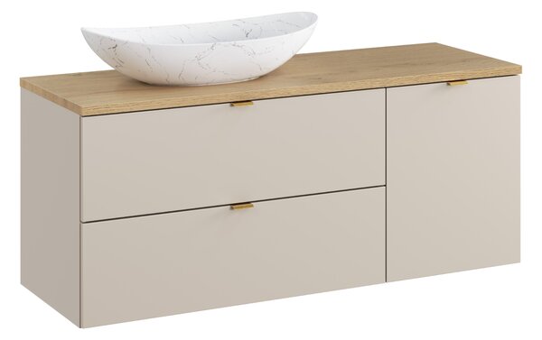 Comad Set koupelnového nábytku Dalia Cashmere 120 kašmír mat/dub cremona (4 kusy nábytku)