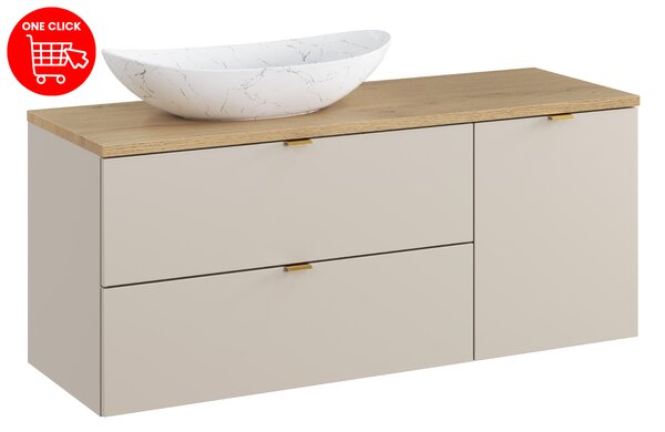 Comad Set koupelnového nábytku Dalia Cashmere 120 kašmír mat/dub cremona (4 kusy nábytku)