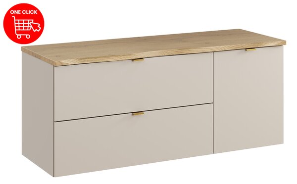 Comad Set koupelnového nábytku Dalia Cashmere 120 kašmír mat/dub cremona (3 kusy nábytku)
