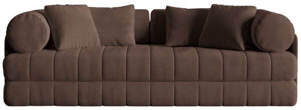 -25 % Dny MOMENTI– Cosmopolitan Design Hnědá sametová rozkládací pohovka Kemi 206 cm