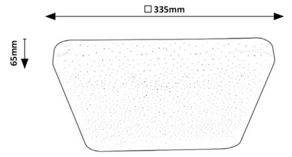 STROPNÍ LED SVÍTIDLO, 33,5/33,5/6,5 cm - Stropní svítidla