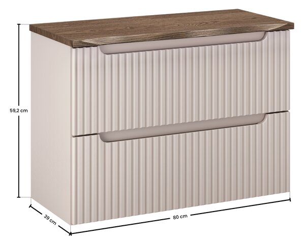 Comad Koupelnová skříňka pod deskové umyvadlo Nova Cashmere 80 kašmír mat (2 šuplíky)