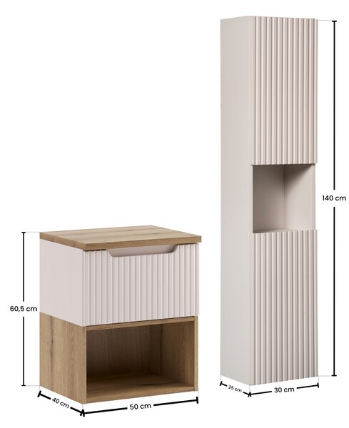 Comad Set koupelnového nábytku Nova Cashmere 50 kašmír mat 1 (4 kusy nábytku)