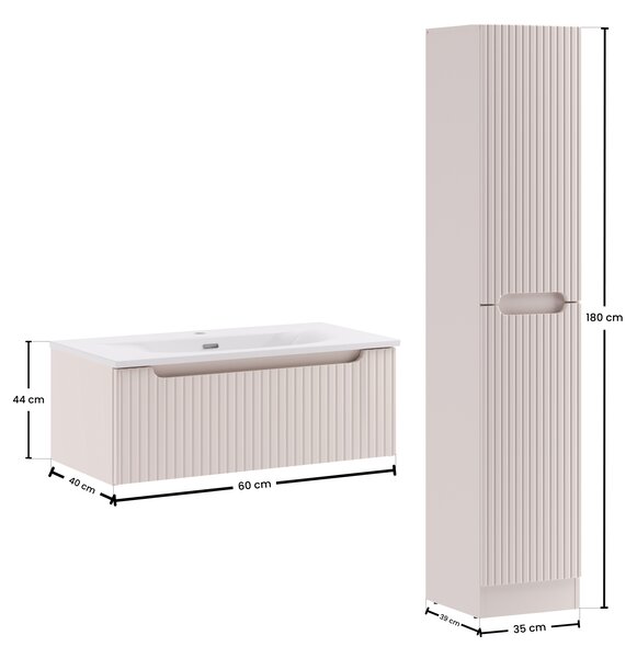 Comad Set koupelnového nábytku Nova Cashmere 80 kašmír mat (3 kusy nábytku)