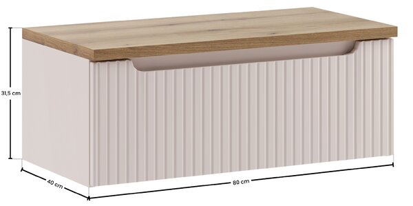 Comad Koupelnová skříňka pod deskové umyvadlo Nova Cashmere 80 kašmír mat (1 šuplík)