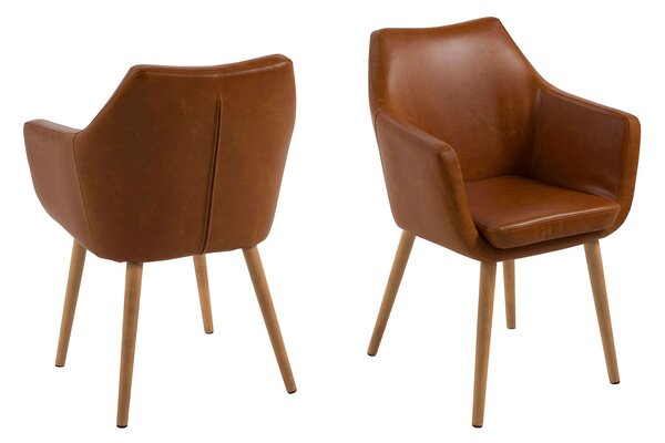 Židle s opěrkou Nora hnědá 84 × 58 × 58 cm ACTONA