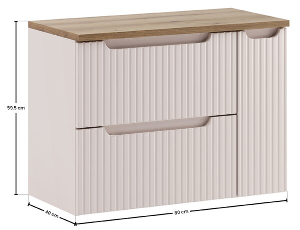 Comad Set koupelnového nábytku Nova Cashmere 80 kašmír mat (3 kusy nábytku)