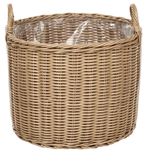Sada 3 proutěných květináčů PENDULA 33/37/45 cm Přírodní Umělý ratan
