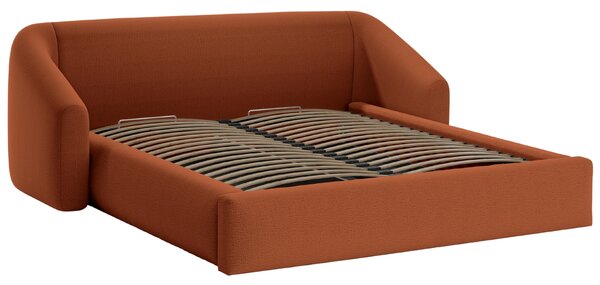 -25 % Dny MOMENTI– Cosmopolitan Design Terakotově oranžová dvoulůžková postel Campi 160 x 200 cm s úložným prostorem