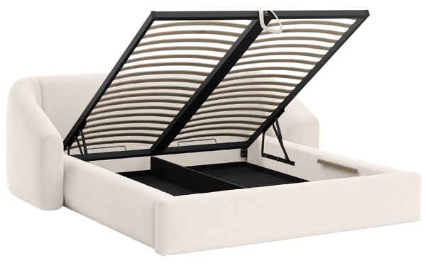 -25 % Dny MOMENTI– Cosmopolitan Design Světle béžová dvoulůžková postel Campi 160 x 200 cm s úložným prostorem
