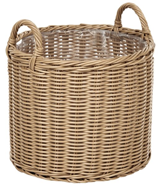 Sada 3 proutěných květináčů PENDULA 33/37/45 cm Přírodní Umělý ratan
