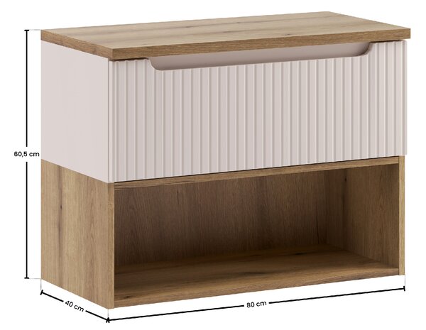 Comad Set koupelnového nábytku Nova Cashmere 80 kašmír mat (3 kusy nábytku)
