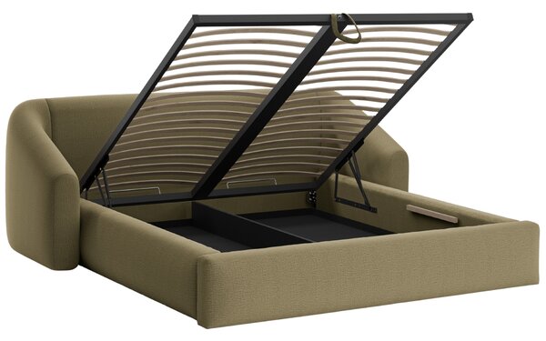 -25 % Dny MOMENTI– Cosmopolitan Design Zelená dvoulůžková postel Campi 160 x 200 cm s úložným prostorem