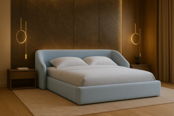 -25 % Dny MOMENTI– Cosmopolitan Design Světle šedá dvoulůžková postel Campi 160 x 200 cm s úložným prostorem