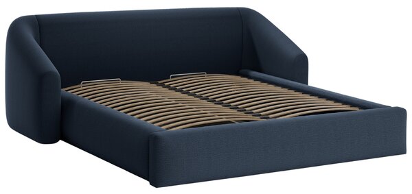 -25 % Dny MOMENTI– Cosmopolitan Design Modrá dvoulůžková postel Campi 160 x 200 cm s úložným prostorem