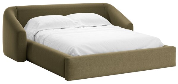 -25 % Dny MOMENTI– Cosmopolitan Design Zelená dvoulůžková postel Campi 160 x 200 cm s úložným prostorem