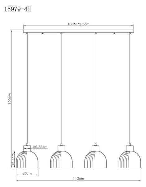 ZÁVĚSNÉ SVÍTIDLO, 113/20 cm Globo - Online Only svítidla, Online Only