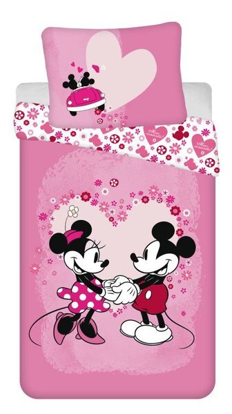 JERRY FABRICS Povlečení Mickey a Minnie Love micro Polyester - mikrovlákno, 140/200, 70/90 cm