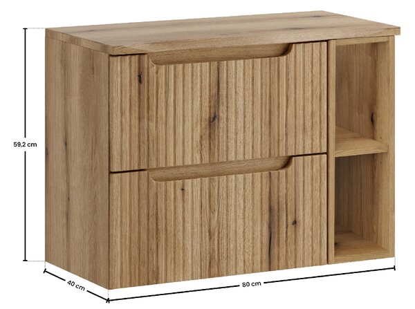 Comad Set koupelnového nábytku Nova Coast Evoke 80 dub coast evoke (2 šuplíky) (4 kusy nábytku)
