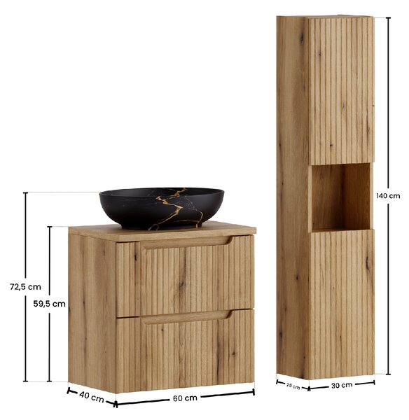 Comad Set koupelnového nábytku Nova Coast Evoke 60 dub coast evoke (4 kusy nábytku)