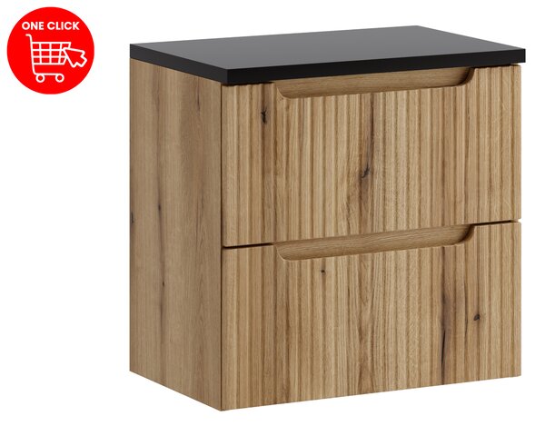 Comad Koupelnová skříňka pod deskové umyvadlo Nova Coast Evoke 60 dub coast evoke/černá mat