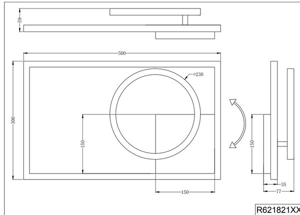 Trio Leuchten R62182132 VERSO - Stropní lustr stmívatelný klasickým vypínačem, LED 24,5W, 3000K, 3000lm (Moderní stropní lustr s příjemnou teplou barvou světla, montura v matné černé barvě)