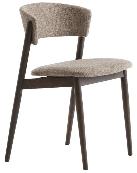 Unique Furniture Tmavá dubová jídelní židle Revere s béžovým sedákem