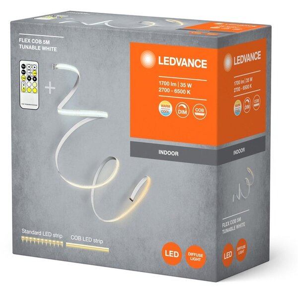Stmívatelný LED COB pásek + ovladač FLEX 5m, laditelná bílá