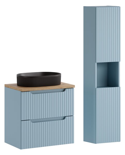 Comad Set koupelnového nábytku Nova Denim 60 denim/dub (4 kusy nábytku)
