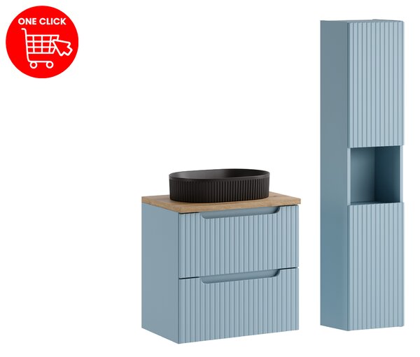 Comad Set koupelnového nábytku Nova Denim 60 denim/dub (4 kusy nábytku)