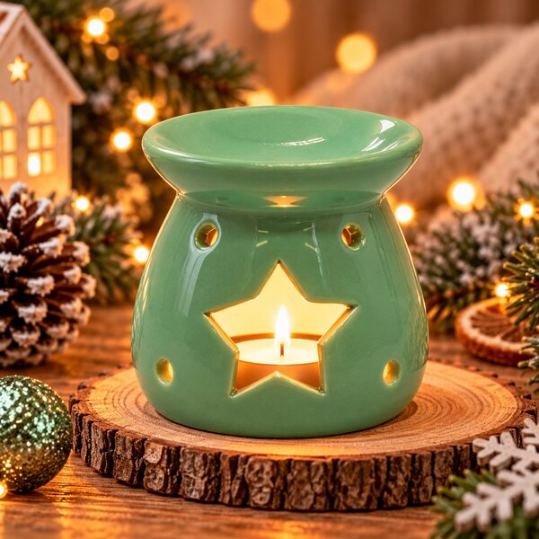 Vánoční aroma lampa mint s hvězdou 8 cm 9000364