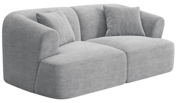 -25 % Dny MOMENTI– Cosmopolitan Design Světle šedá manšestrová dvoumístná pohovka Campi 180 cm