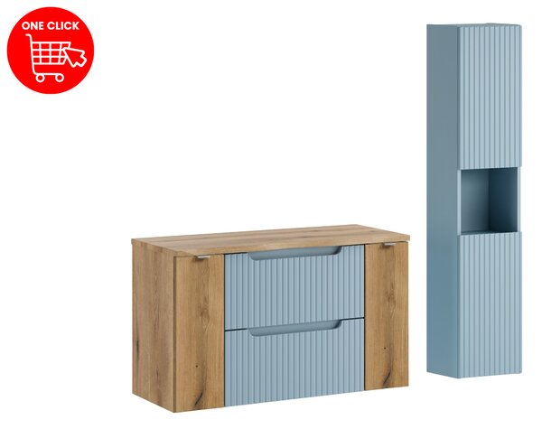 Comad Set koupelnového nábytku Nova Denim 100 denim/dub coast evoke (5 kusů nábytku)
