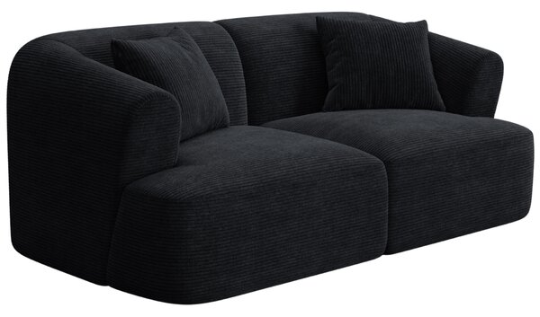 -25 % Dny MOMENTI– Cosmopolitan Design Černá manšestrová dvoumístná pohovka Campi 180 cm