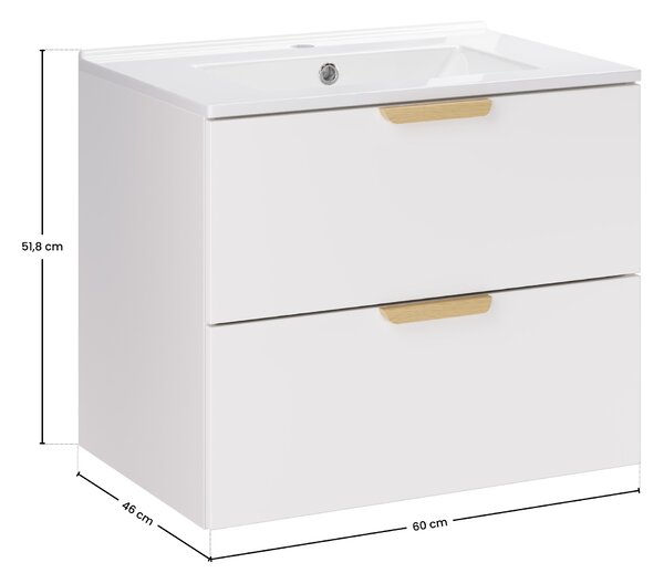 Comad Koupelnová skříňka s nábytkovým umyvadlem Aster White 60 bílá mat