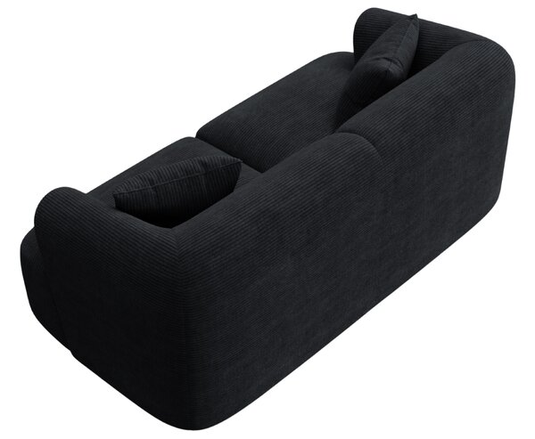 -25 % Dny MOMENTI– Cosmopolitan Design Černá manšestrová dvoumístná pohovka Campi 180 cm