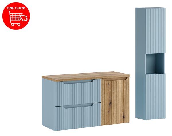 Comad Set koupelnového nábytku Nova Denim 100 denim/dub coast evoke (4 kusy nábytku)