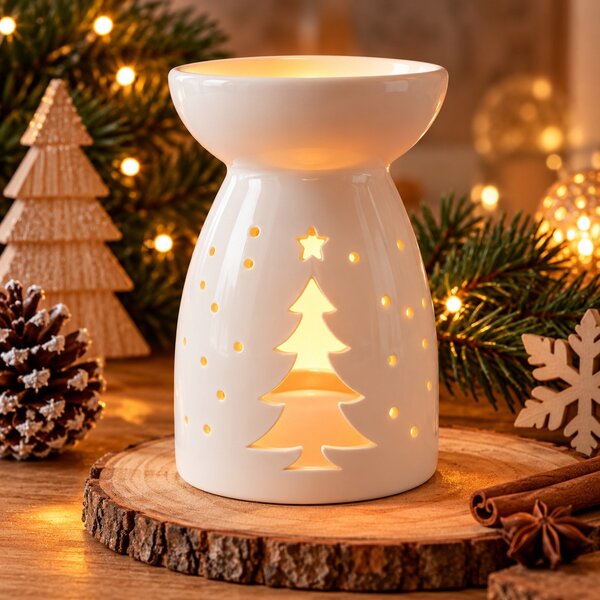 Vánoční porcelánová aroma lampa Stromek 14 cm 9000332