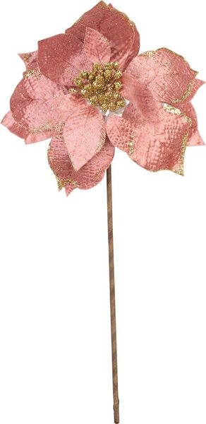 Květ MagicHome Vánoce, Poinssetia, růžová, stonek, velikost květu: 35 cm