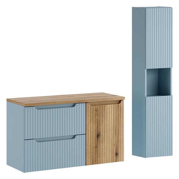 Comad Set koupelnového nábytku Nova Denim 100 denim/dub coast evoke (4 kusy nábytku)