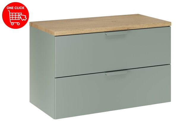 Comad Koupelnová skříňka pod deskové umyvadlo Aster Green 80 zelená mat/cremona dub