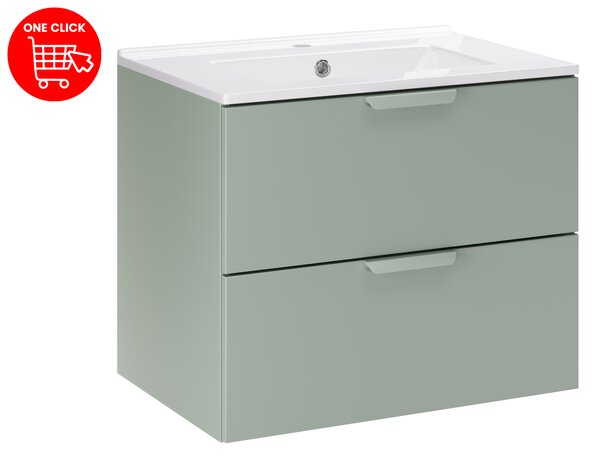 Comad Koupelnová skříňka s nábytkovým umyvadlem Aster Green 60 zelená mat
