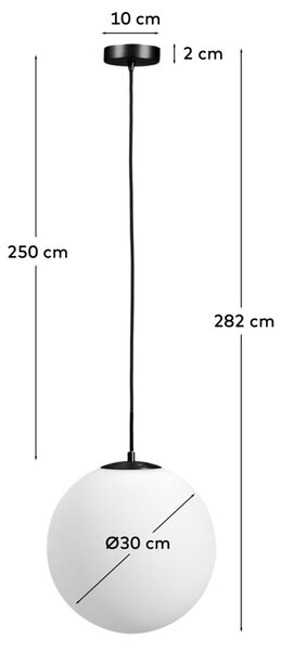 Kave Home Bílé skleněné závěsné světlo Brisia 30 cm