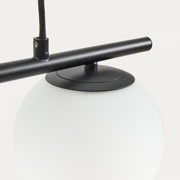 Kave Home Černé kovové závěsné světlo Brisia 73 cm