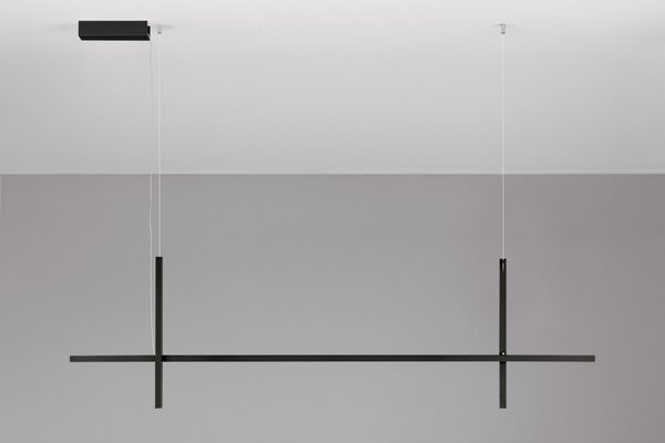 Nova Luce Černé kovové závěsné LED světlo Looma 152 cm
